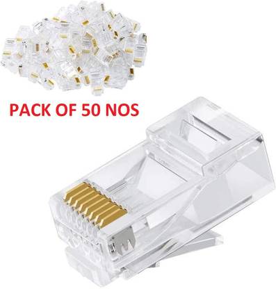 99Gems RJ45 Connectors, Clear CRYSTAL RJ45 Modular Plugs, CAT5/CAT5E/CAT6/ Ethernet Connectors, UTP/8P8C/LAN Crystal Heads Wire Connector