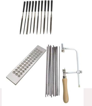 TOOLBUX Pack of 3 -10 Pc Needle File Set Cutter Plier Gold Testing Stone