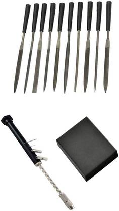 TOOLBUX Pack of 3 -10 Pc Needle File Set Tweezer Agate Burnisher