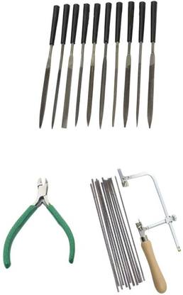 TOOLBUX Pack of 3 -10 Pc Needle File Set Gold Testing Stone 39 Round Hole Draw Plate
