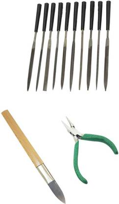 TOOLBUX Pack of 3 -10 Pc Needle File Set PCB Mini Hand Drill Cutter