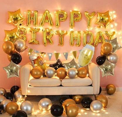 Bloomsevent Elegant Happy Birthday Balloons Decoration Set for Men and Women/Kids