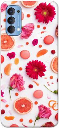NDCOM Back Cover for OPPO Reno4 Fruits And Flowers Printed