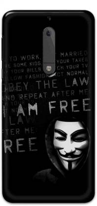 NDCOM Back Cover for Nokia 5 I Am Free Printed
