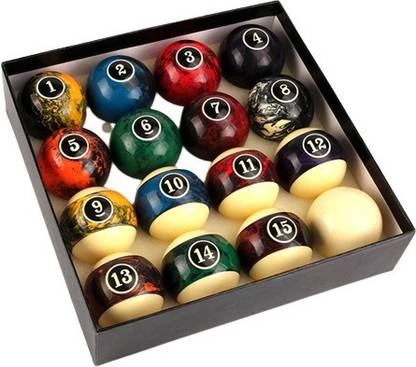 Laxmi Ganesh Billiard AMERICAN Pool Table Balls A Grade Size 57mm 2-1/4'' Set 16cs Billiards, Pool, Snooker Cue Stick