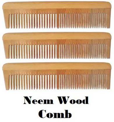 NAKSH 3 Pcs Neem Wood Combs 100% Natural And Handmade, Anti- Dandruff Comb