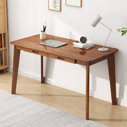 FURNITUREHUB Study Table Home Drawer Laptop Computer Living Room Wood Table Writing Desk Solid Wood Study Table