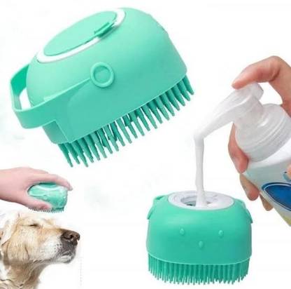 glimpcy Dog Bath Brush Body Scrubber for Bathing Soft Silicone Groomers for Pet Plain/ Bristle Brushes for  Dog & Cat, Cow, Horse, Dog, Cat, Rabbit, Monkey, Donkey, Turtle
