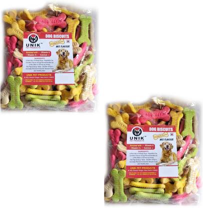 Unik Dog Pet Food Calcium Treat Healthy Chicken Mix Adult Dog Biscuits Chicken 2 kg (2x1 kg) Dry Adult Dog Food