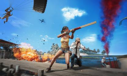 Online Collection 30.48 cm Pubg Sticker Poster, gaming stickers, (18 inch X 12 inch, Rolled) Non-Reusable Sticker