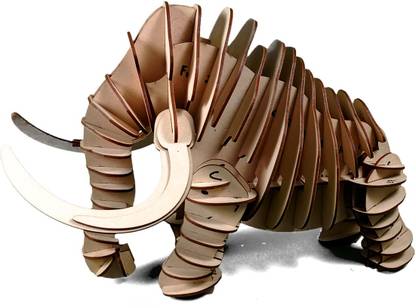 lime shades 3D model of Mammoth in form of puzzle DIY KIT