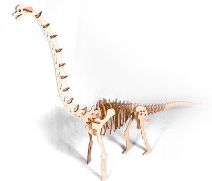 lime shades 3D model of Brachiosaurus Dinosaur in form of puzzle DIY KIT