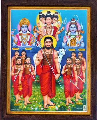 shreya arts frame wth glass Navnath Photo Religious Frame