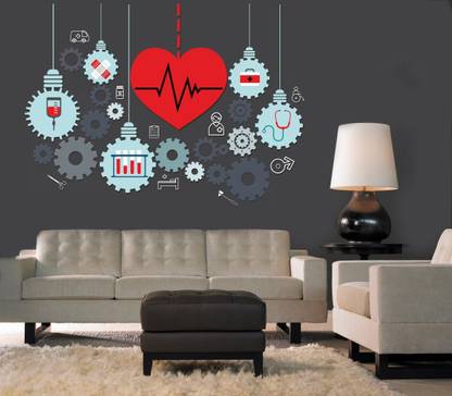 Delight Art 41 cm Human Setting Machine Design Wall Sticker Size - ( 57*41 ) cm Self Adhesive Sticker