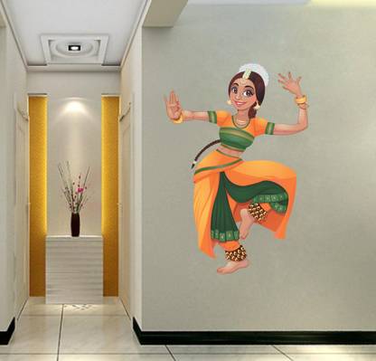 Delight Art 40 cm Dancing Girl Wall Sticker Size - ( 56*40 ) cm Self Adhesive Sticker