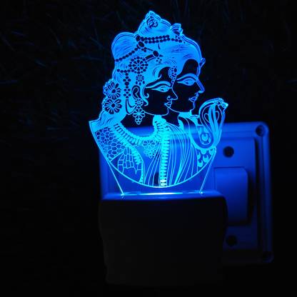kampbros SHIV PARVATI Acrylic 3D Illusion RGB 7 Colour Changing LED Plug and Play Night Lamp