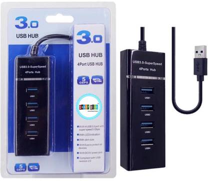 Sharp beak 4 Port USB HUB SuperSpeed 3.0 Portable ZmiZc Mini-Hub "Parking Strip" USB Adapter