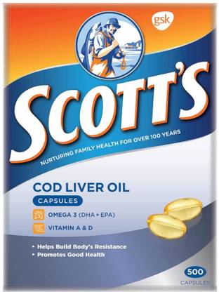 SCOTT'S COD LIVER FISH OIL 500 SOFTGELS PACK OF 1