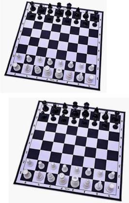 imtion ( Pack of 2 Chess board Game ) chess Mate plastic Chass with Black and White