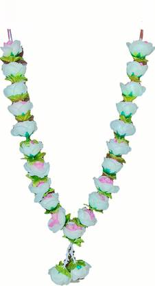 Ample Wings Handcrafted Artificial Flower phool mala White Lotus Artificial Flower