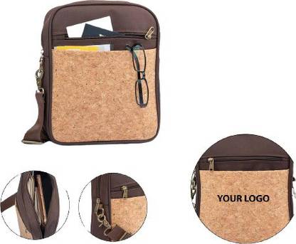 GiftsCreations Eco-Friendly Cork Sling Messenger Bag With 2 Tone Finish Waterproof Sling Bag