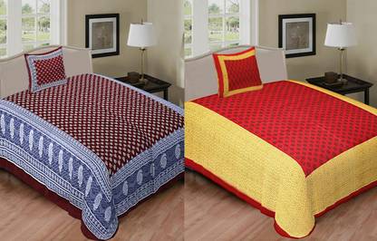 Jeevat 180 TC Cotton Single Printed Flat Bedsheet
