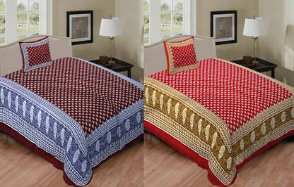 Jeevat 180 TC Cotton Single Printed Flat Bedsheet