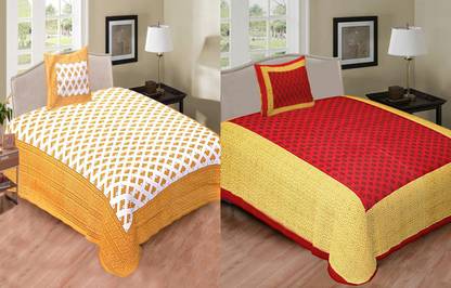 Jeevat Cotton Single Flat 180 TC Printed Bedsheet