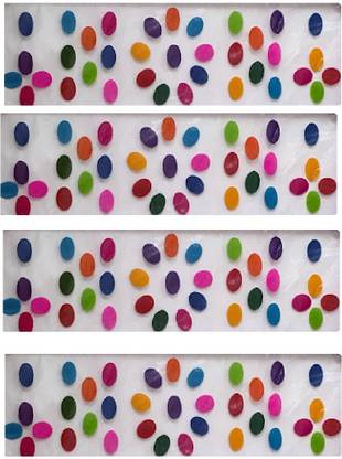 ONLINE JUNCTION OJ EGG Oval Shape Multi Color Pack of 4 Size-3 Forehead Multicolor Bindis