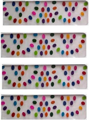 ONLINE JUNCTION OJ EGG Oval Shape Multi Color Pack of 4 Size-2 Forehead Multicolor Bindis
