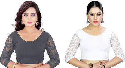 Women Round Neck 3/4 Sleeve Blouse