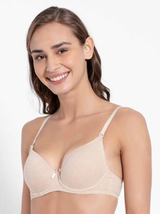 Seamless Underwired Padded T-Shirt Bra with Detachable Straps -Wskin Women Training/Beginners Lightly Padded Bra