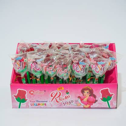 Madhur Fruit Flavoured Jelly Rose Pop Lollipop Fruit Favoured Lollipop