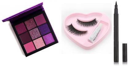 tanvi27 LONG LASTING MULTI USE EYE SHADOW SMUDGE PROOF LACK EYE LINER , FALSE EYELASHES