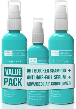 Mojocare Antihairfall DHT Blocker Shampoo + Shea Butter Conditioner + Tea Tree Antihairfall Serum