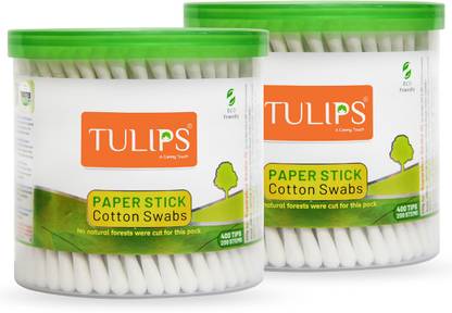 Tulips biodegradable Cotton Buds in a Paper Stick 200 Jar