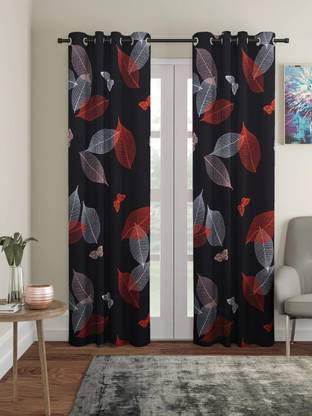Pjdecor 153 cm (5 ft) Polyester, Silk Room Darkening Window Curtain (Pack Of 2)