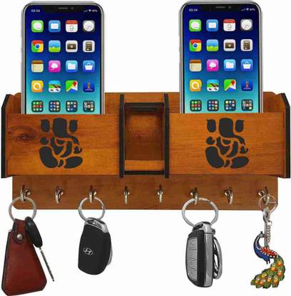 KDK CRAFT GANESH JI Key holder Wood Key Holder