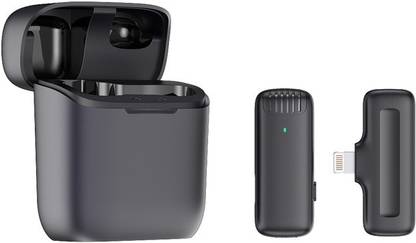 Cubonic J11 wireless lapel microphone for 8 pin port with Charging Case Camera Microphone