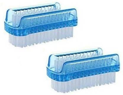 BIGWHEEL Pack Of 2 Pcs Plastic Dual Surface Fingernail Cleaner Pedicure Scrub Brush