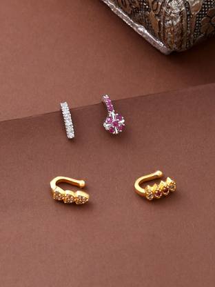 KRTJNP-36CRYMC-C-GLPK Gold-plated Plated Brass Nose Stud