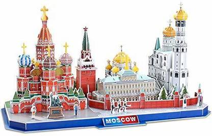 Cubicfun 3D Puzzle for Adults Kids Moscow Cityline Architecture Model Kits Collection Toy