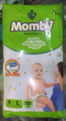 MOMBY BABY DIAPERS PANT STYLE L SIZE 75 UNITS - L
