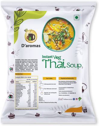 D'aromas Instant Thai Veg Soup 500g, Instant Premix Mix Powder|Healthy Soup