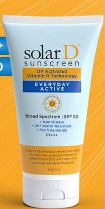 Solar D Sunscreen - SPF 50 PA++++ Everyday Active Sunscreen SPF 50 P++++ - 50ml