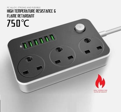 WunderVoX 6 USB Ports and 3 Power Socket Extension 3  Socket Extension Boards