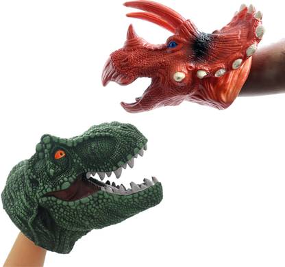 24x7eMall 2 Pc Combo Hand Puppet Dinosaurs Dinosaur Hand Puppets