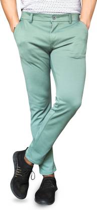 Regular Fit Men Green Trousers
