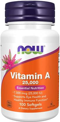 Now Foods Supplements, Vitamin A (Fish Liver Oil) 25,000 IU, Essential Nutrition