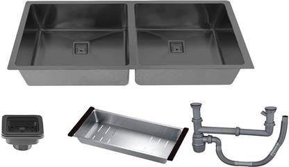MIGSA Handmade Kitchen Sink Sound Proof Fully Matt Finish (37"x18" x10") Vessel Sink